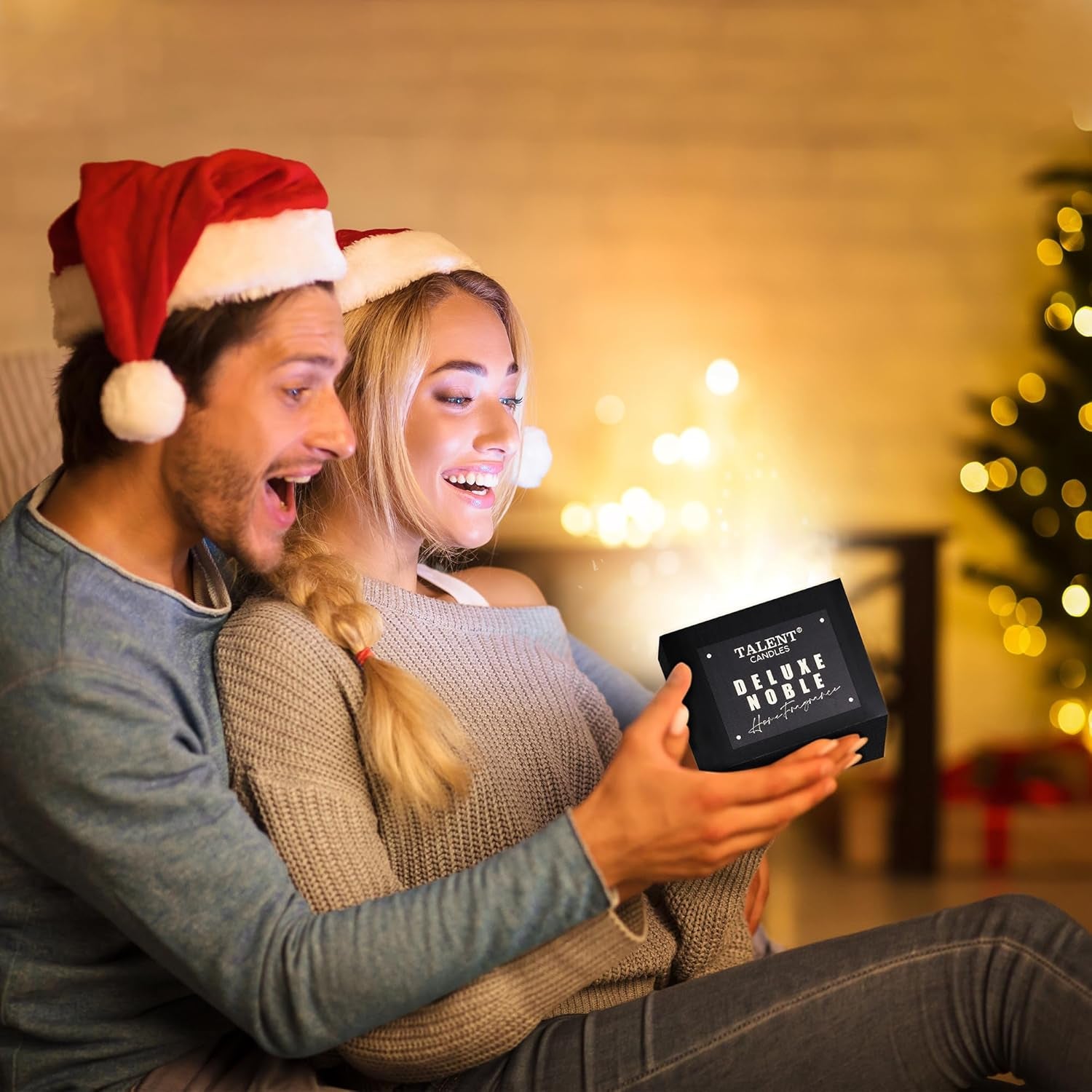 Deluxe Noble Scented Candles, Soy Candles for Home Scented, 7.05Oz, Aromatherapy Candles with Lid, Teak Mahogany