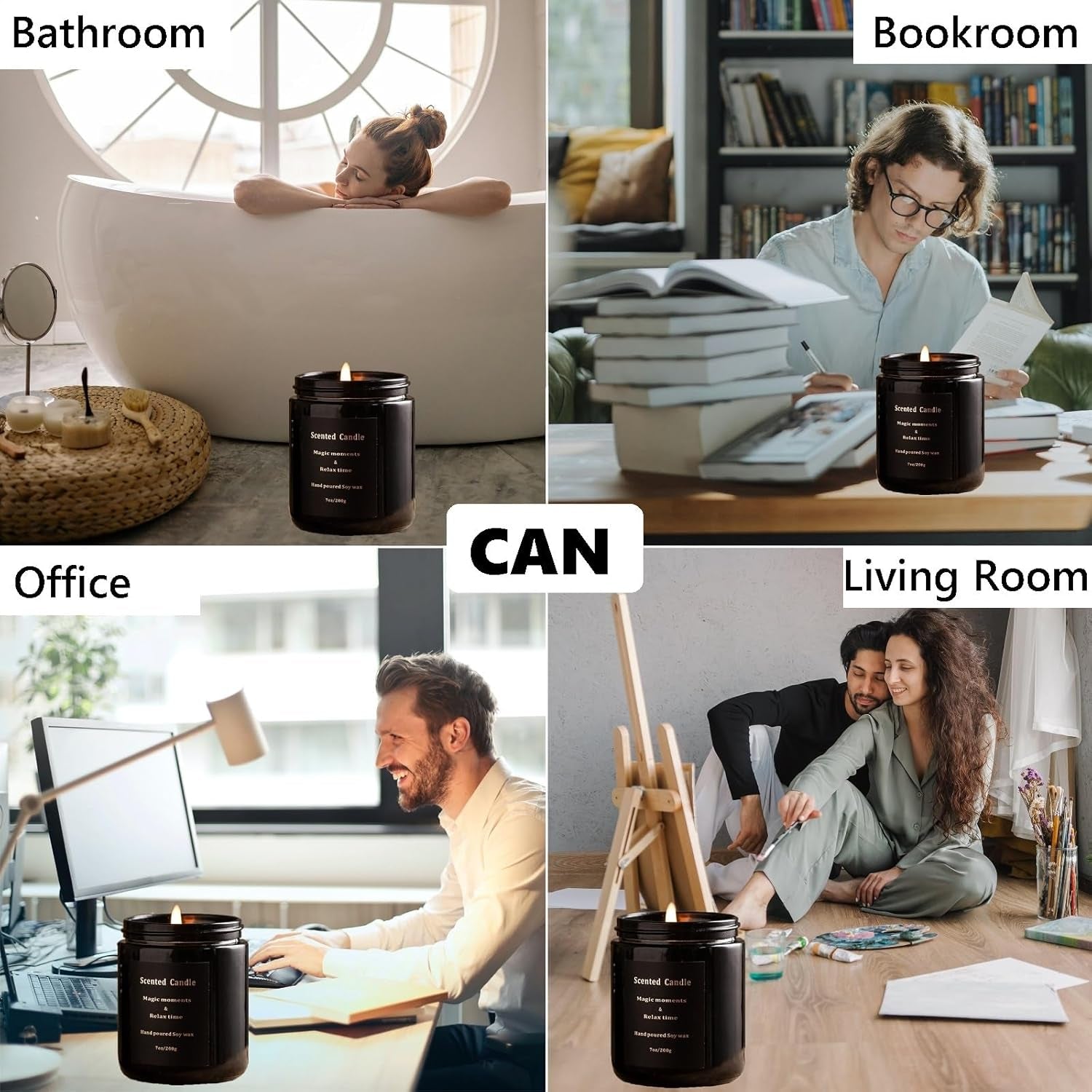 Sandalwood Candles for Men – Pine Candle Scented Candles, Mens Candle, Non Toxic Candles for Home Scented, Velas Aromáticas Para El Hogar, Mix Fragrance Smokeless 100% Natural 7Oz(Sandalwood & Pine)